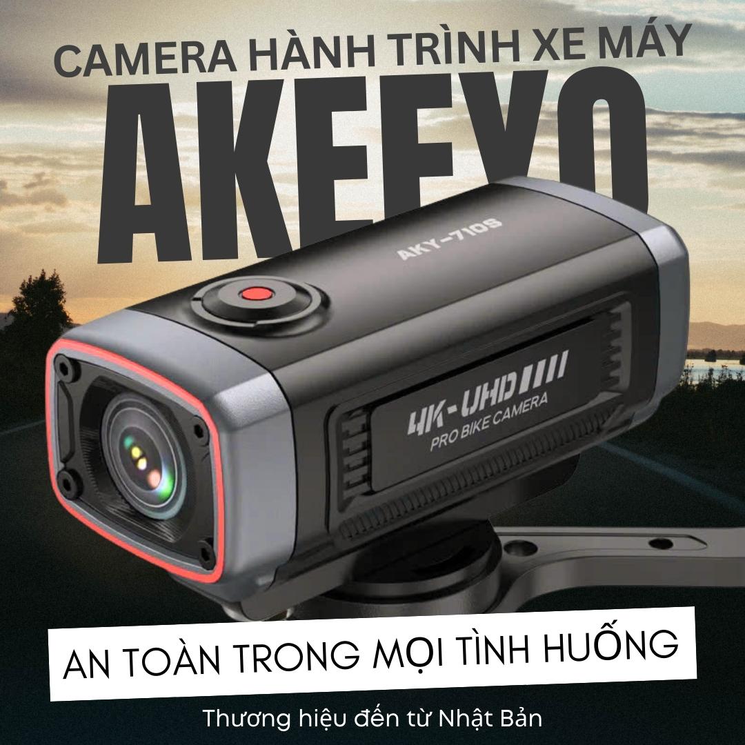 Camera hành trình xe máy Akeeyo 710S chống rung, chống nước, ghi hình 4K
