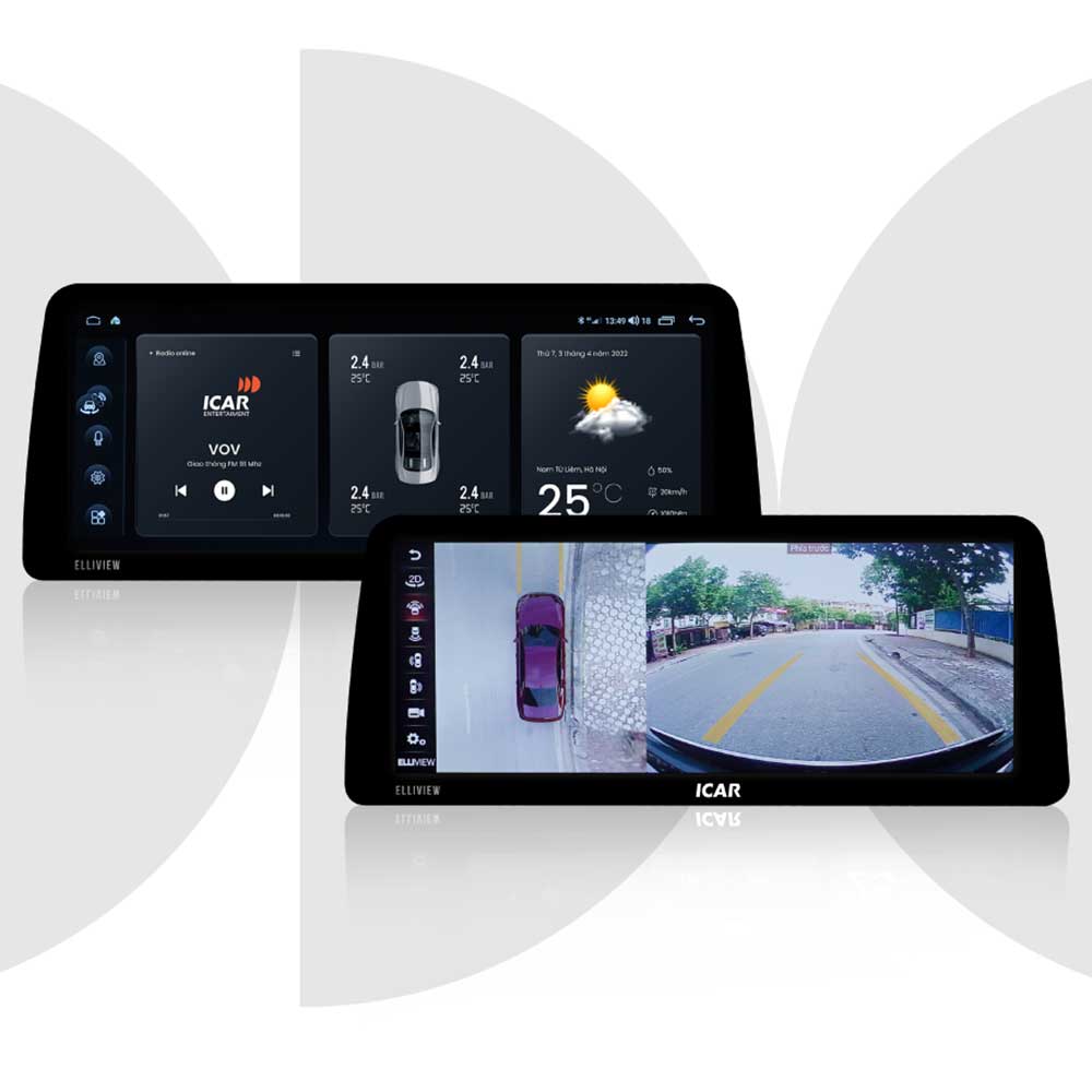 Màn hình Android ô tô Elliview Q4M kết hợp Camera 360 quan sát toàn cảnh